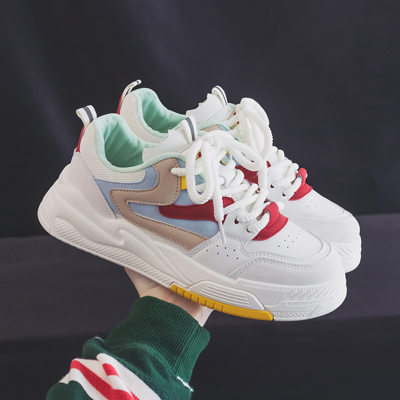 Vita skor med dragsko damsneakers 2023 vår nya casual mångsidiga parsneakers herr L-G_voghion.com