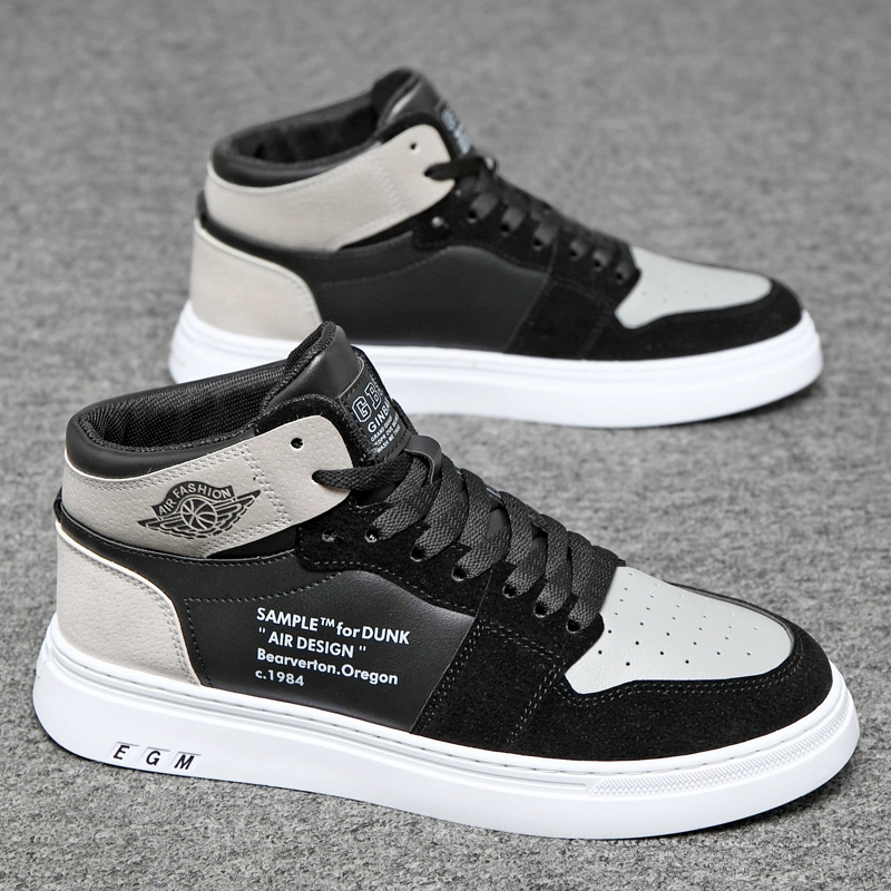 Air jordan, high footwear, trend universal sneakers, sports shoes for leisure, 2024 years, Korean style, autumn