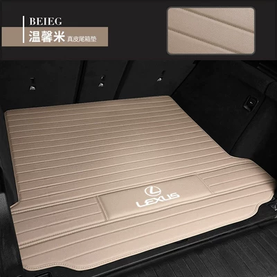 Mat, Trunk Mat - lexus-tailgate-mat-beige-genuine-leather-wide-stripe-design-standard