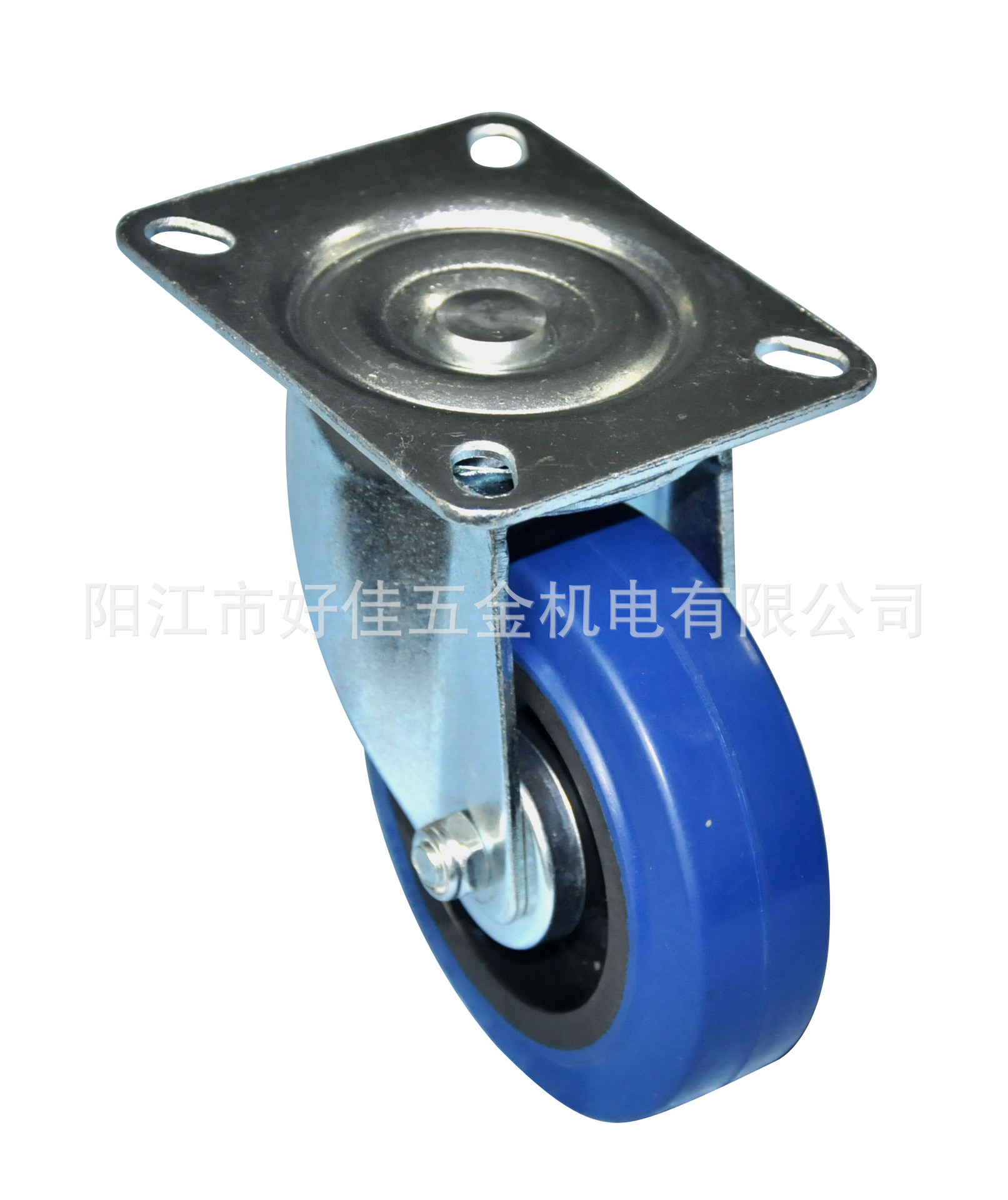 源头工厂直供100X36mm欧洲款高弹力蓝色橡胶平板万向脚轮