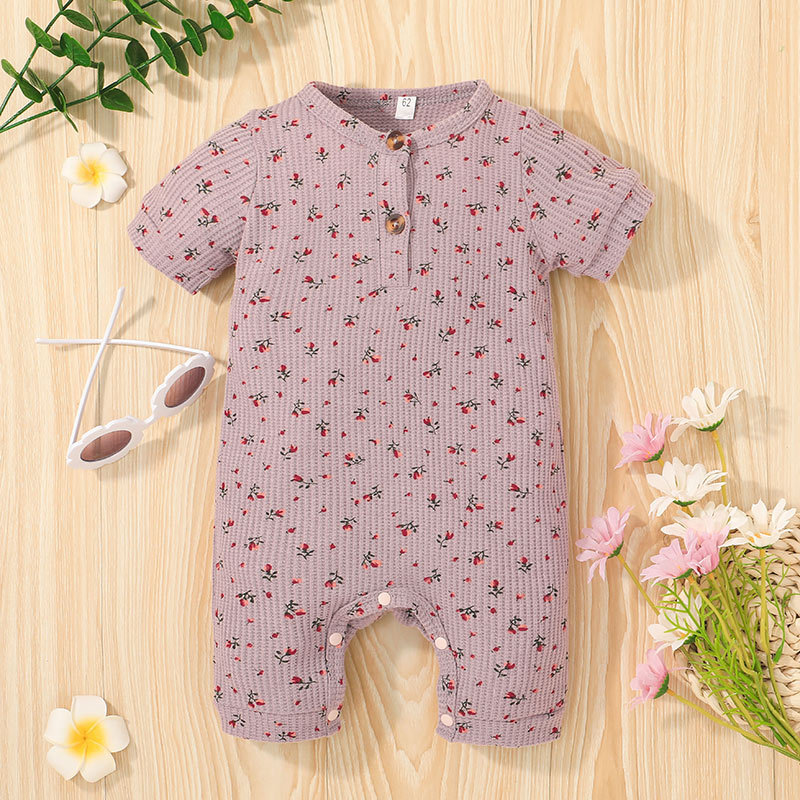 Baby Romper Summer Short-sleeved Printed Round Neck Jumpsuit display picture 3