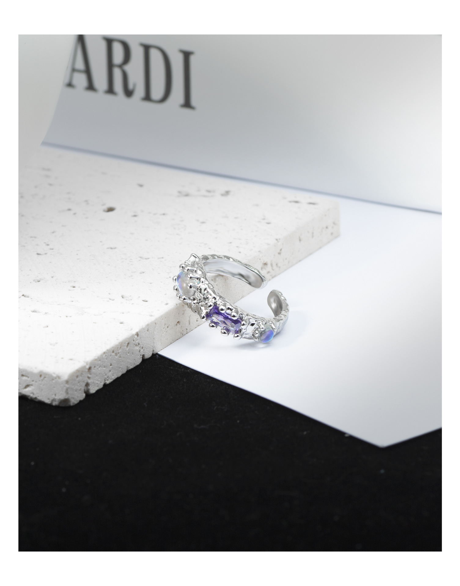 Fashion Geometric Copper Plating Zircon Open Ring