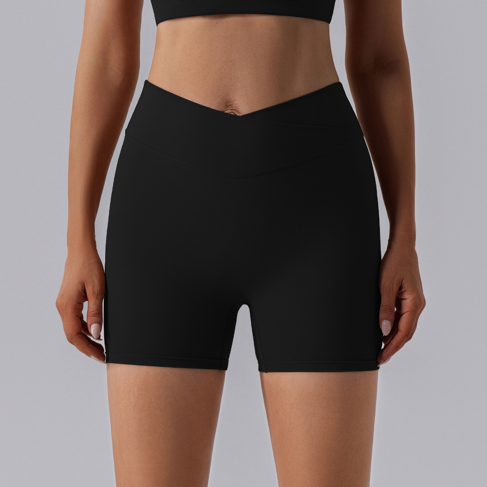Procesamiento personalizado europeo y americano elástico mel桃 hips fitness pantalones cortos desnudos secado rápido sexy para elevar las hips de yoga de mujer panty