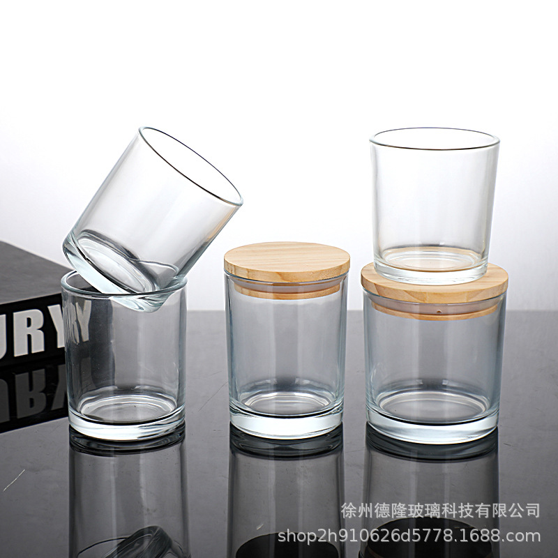 Vaso de vidrio transparente de alta gama taza de cera de incienso taza de incienso casero taza de alto nivel botella desnuda taza de vela gruesa