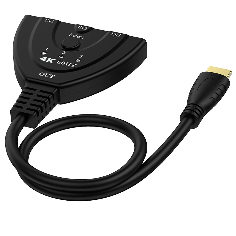 HD HDMI Switch 3x1 HDMI Switch Pig Tail Capped Screen One Drag 3 4K@30H