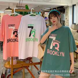 广州1元2元厂家货源地摊批发 外贸尾货女装短袖T恤女大码半袖批发