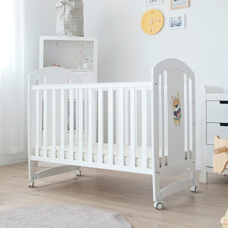 factory Direct selling solid wood Baby bed pine Mosaic Removable multi-function European style children Cradle bed Baby bed