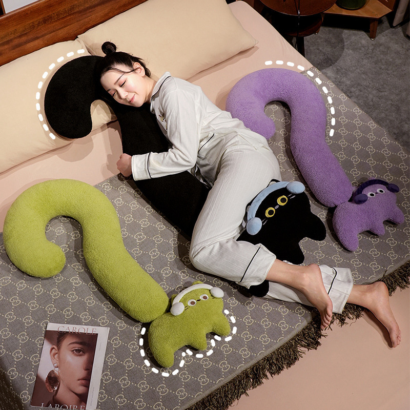 INS viento punto de interrogación felino almohada de brazo largo almohada de pierna almohada de dopamina almohada de cabecera nueva almohada de sueño fábrica directa