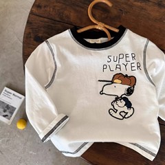 Linlinma 子供長袖 Tシャツ 2025 秋日本の漫画プリント男の子と女の子のためのベビートップス