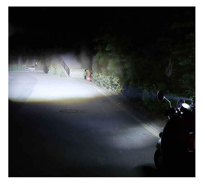Cross-Border Waterproof Motorcycle Led Modified Headlight Spotlight White and Yellow Dual-Color High and Low Beam Integrated Motorcycle Light