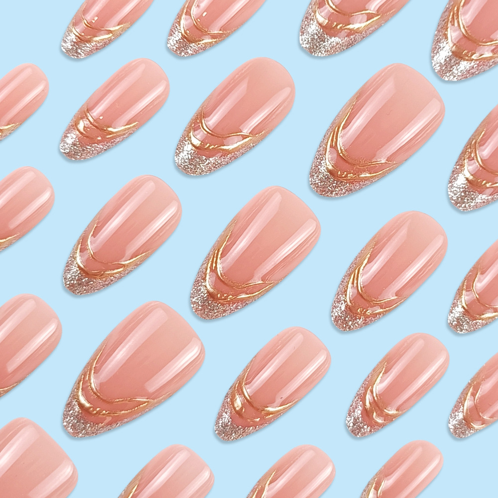 Nuevos productos europeos y americanos, uñas, uñas, uñas, uñas, uñas, uñas, almendras, oro, dopamina, uñas