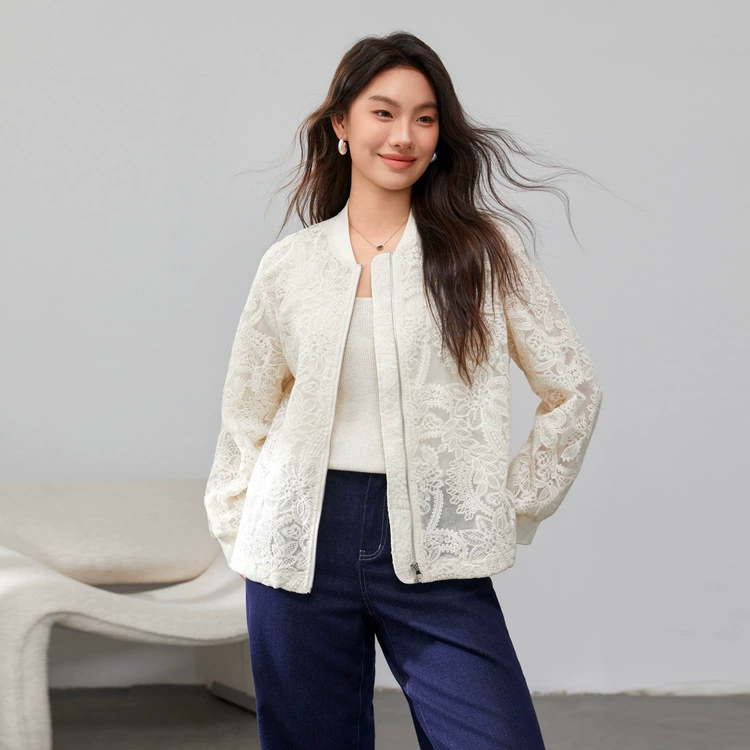 [Модный иностранный изысканный вышитый темперамент дикий пиджак] Funny Show большой размер женский толстый mm2025 весенний новый