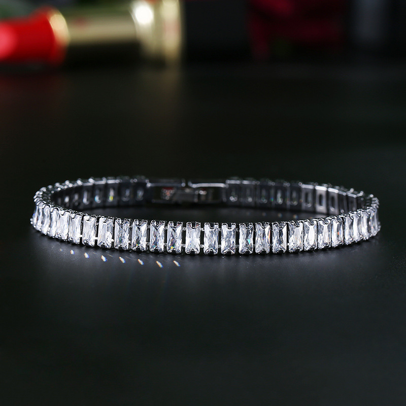 Men's Hip Hop Zirconia Bracelet With Colorful Square Diamonds_voghion.com
