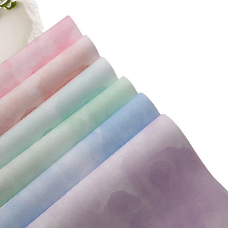 Papel de color de acuarela colorido papel de embalaje de flores impermeable artístico romántico ramo de flores de alta calidad material artesanal florista