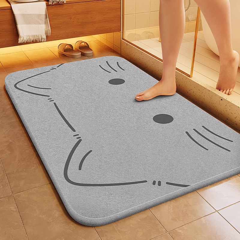 Soft Diatom Mud Bathroom Second Absorbent Floor Mat Toilet Door Non-Slip Quick-Dry Toilet Foot Mat Door Mat Household Carpet