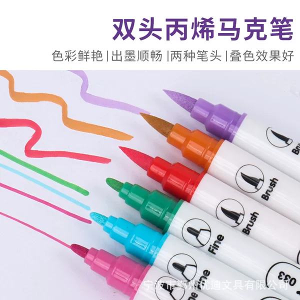 Double-Ended Acrylic Marker Pen, Erasable Color Whiteboard Pen, Thickened, Environmentally Friendly, Large Capacity, Customizable Logo