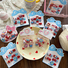 儿童新款蓝红cp蝴蝶爱心发夹发圈卡通宝宝发饰气质宝宝前额碎发夹