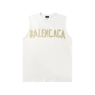 Cross-Border Paris B Brand 2025 Summer New Letter Logo Printed Sleeveless Couple Style Wholesale Dropshipping