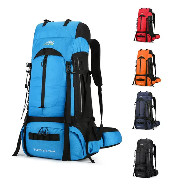 Cross-Border Factory Direct Delivery Hiking Waterproof Mountaineering Bag Outdoor Large Capacity 75 Liters Hiking Camping Travel Backpack