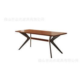 中古风实木简约餐桌创意设计师洽谈桌书桌办公会议桌客厅长桌工作