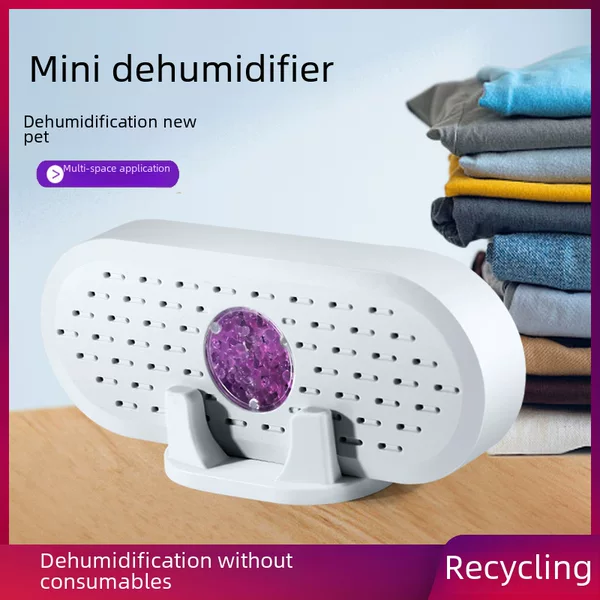 New Mini Circulation Silent Dehumidifier Household Bedroom Drying Small Moisture-removing Wardrobe Shoe Cabinet Indoor Moisture Absorber
