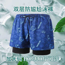 大码男士泳裤加肥加大300斤泳裤防尴尬速干宽松沙滩裤成人新款