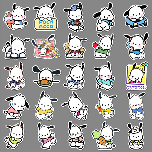 50 pieces of Pachaco Dog Graffiti Cross-border Cartoon Cute Gukka Sanrio DIY Phone Case Luggage Sticker Waterproof