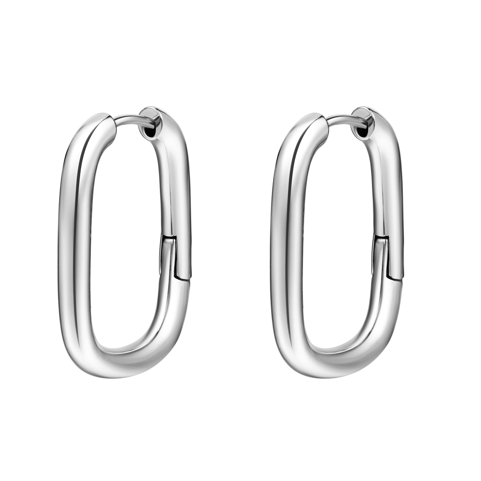 simple 18K real gold copper zirconium smooth earrings women