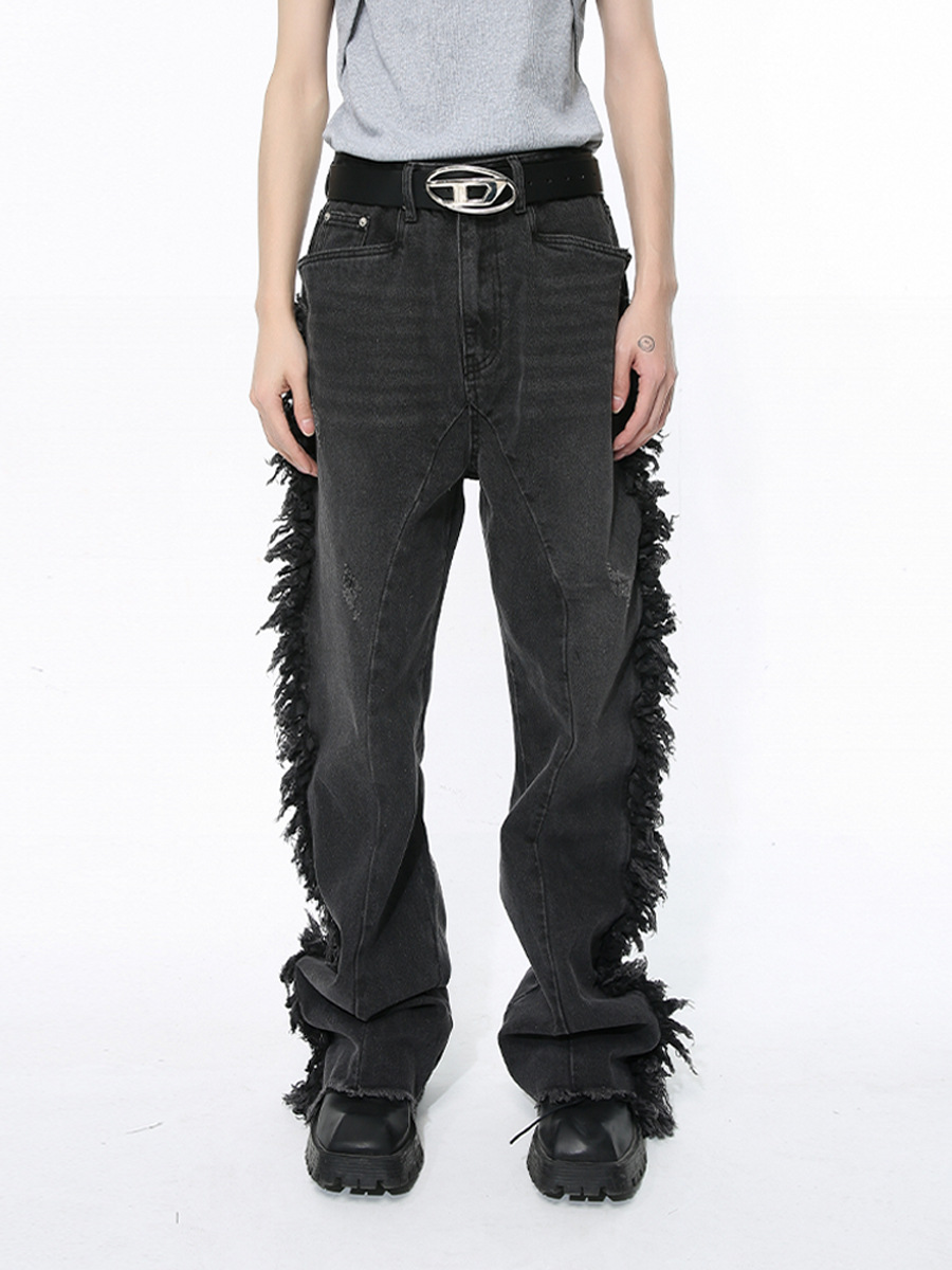 Mtlclothes ropa de Hombre | 2024 primavera nuevo nicho lado cepillado borde costura diseño jeans moda