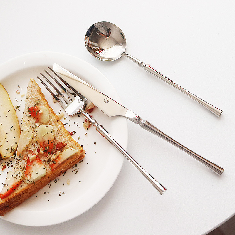 勺欧式西餐餐具不锈钢镜面牛排刀叉304不锈钢叉子勺子水果叉