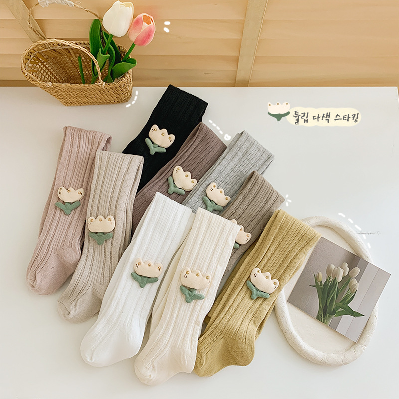 23 otoño nuevo patrón de diamante tulipán pantimedias los niños ajustable niñas desgaste exterior lindo polainas Calcetines