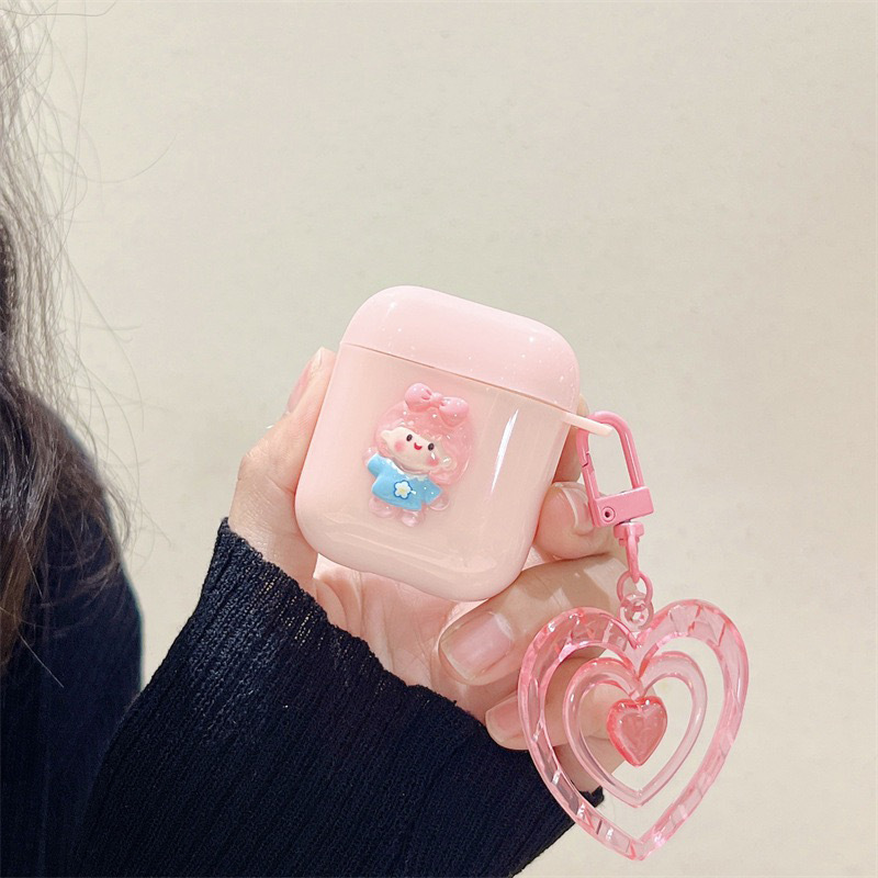 Untitled-1_0003_Headphone Case-Crystal Girl-Wind Chime Heart Pendant-Pink