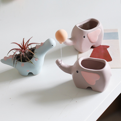 Cactus flower pots, mini various ceramic flower pots, succulent flower pots, new creative internet celebrity wholesale