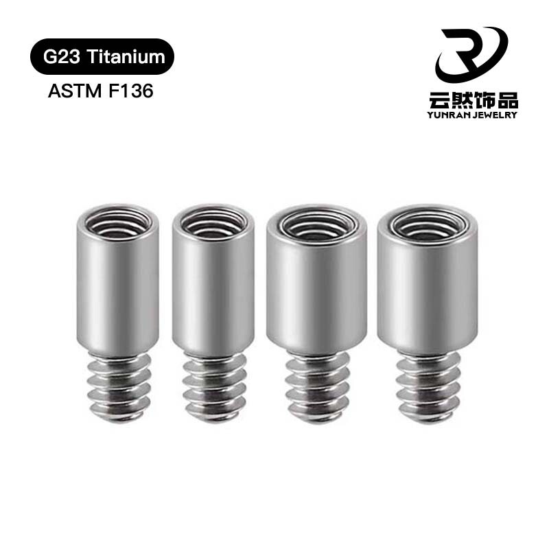 G23 Titanium Alloy Extension Rod F136 Titanium Unisex 2mm Internal Thread Piercing Jewelry Tongue Stud Navel Stud Lip Stud
