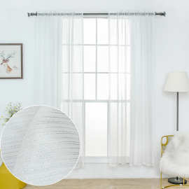 新爆款【提供图片】代发银丝亮丝窗帘窗纱金丝闪亮跨境外贸纱帘