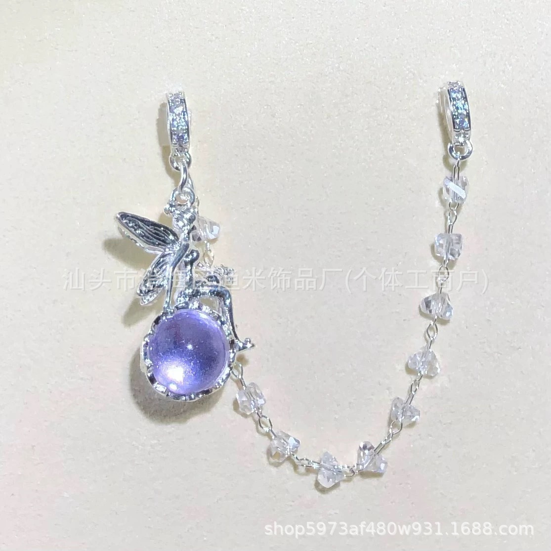 14K Gold-Plated Crystal DIY Accessories Fairy Goddess Pendant Spacer Beads Chain Bracelet Necklace with Chinese Style Jewelry Beads