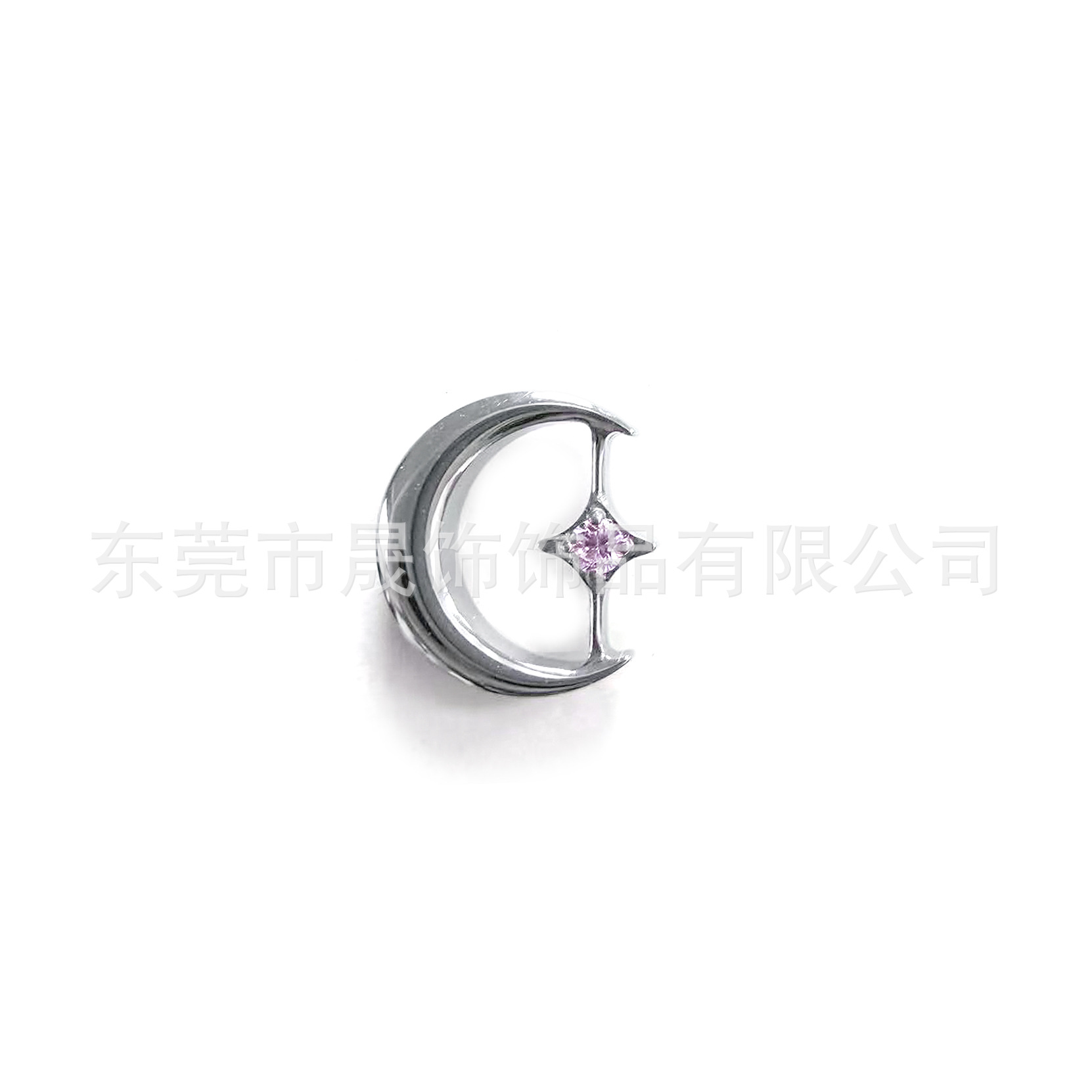 F136 Titanium Alloy Ear Stud Moon Studded 5A四角 Cubic Zirconia Helix Cartilage Stud G23 Titanium Internal Thread 人体 Piercing Jewelry