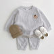 ins Korean-style Baby and Young Children's Comfortable Casual Waffle Suit Spring and Autumn Loose Sports Stylist Two-piece Fashionable Suit