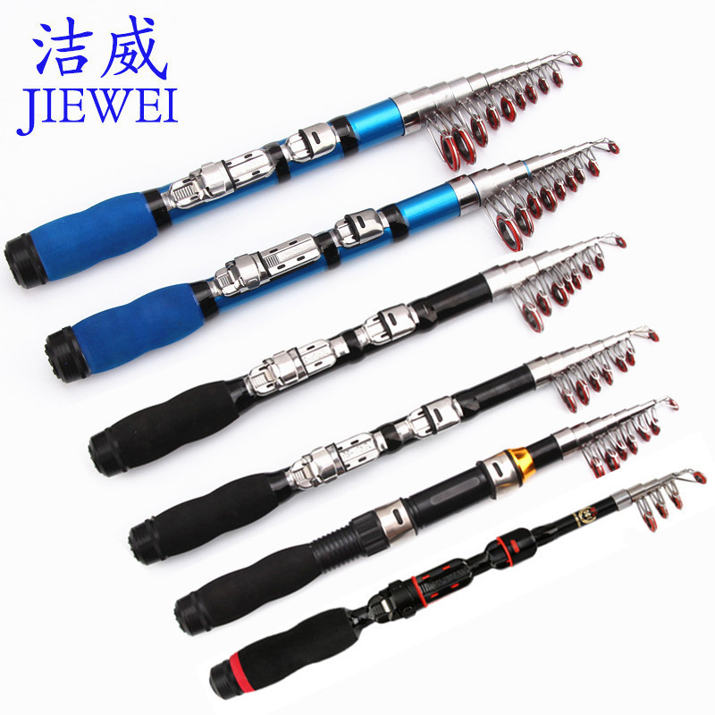 Mini Small Sea Fishing Rod, Ultra-Short Telescopic Lure Rod, 2.51m Fishing Rods, Fishing Gear, Portable Fishing Rod Set, Cross-Border