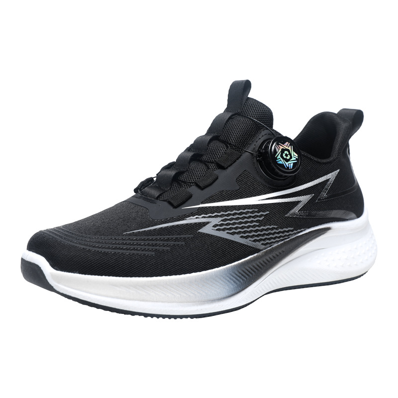 Zapatos deportivos de hombre de moda de verano zapatos de correr de tamaño grande botón giratorio malla cómodo transpirable zapatos casuales de hombre al por mayor