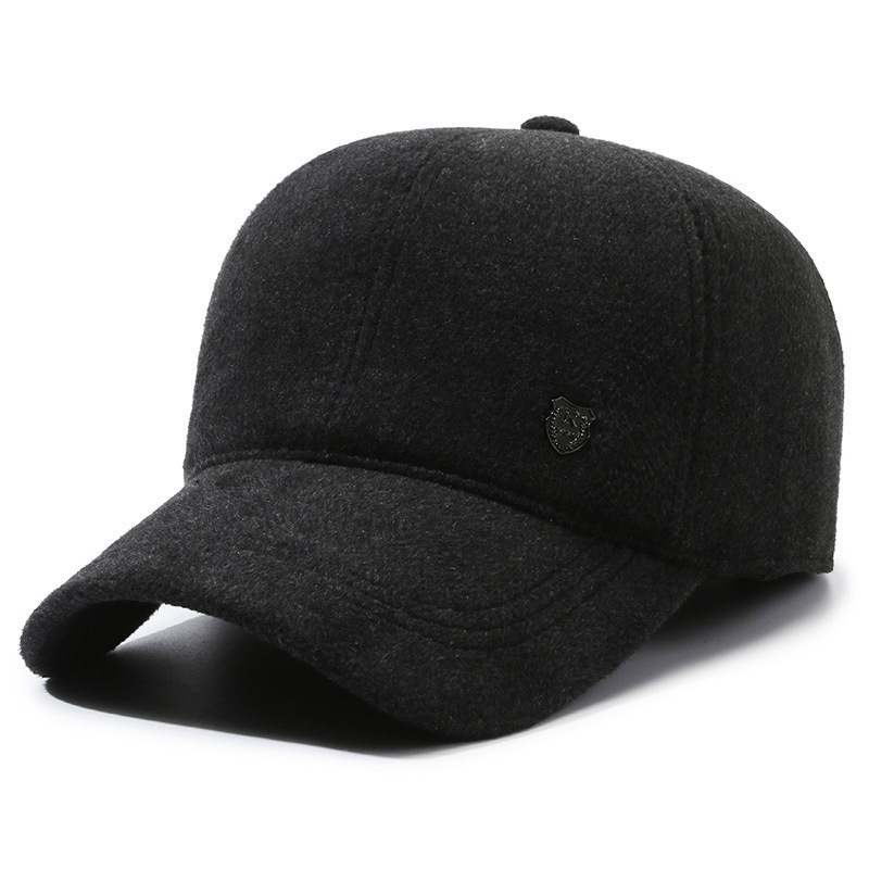 Shield logo peaked cap—black
