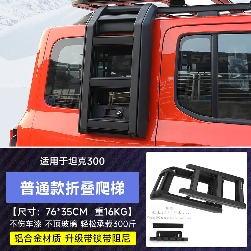 Side Awning, Tank Roof rack - tank-300-feixing-folding-ladderclassicall-blackwith-damping