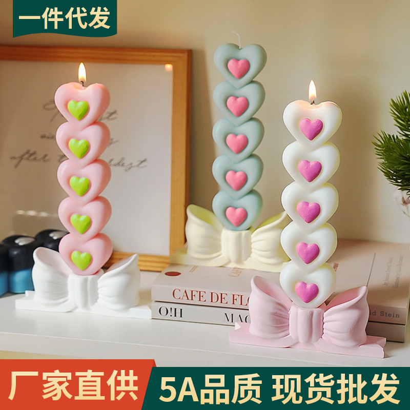 Vela de amor de poste largo Regalos de nicho de cumpleaños hechos a mano Regalos creativos transfronterizos Adornos de fragancias Vela de aromaterapia personalizada