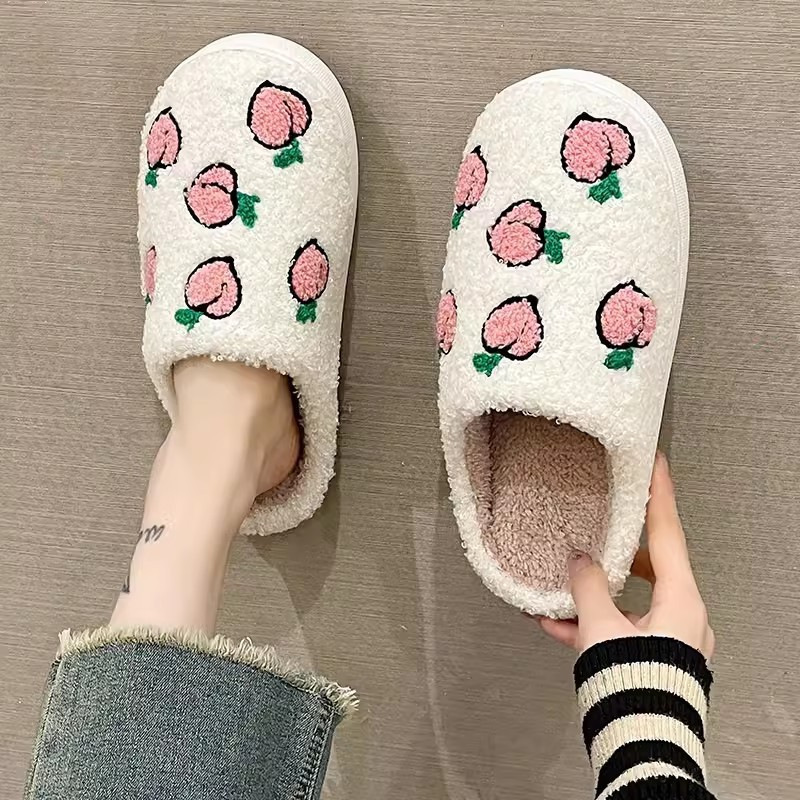 亚马逊跨境圣诞树棉拖鞋女款保暖棉拖圣诞节家居客厅静音棉拖鞋|undefined