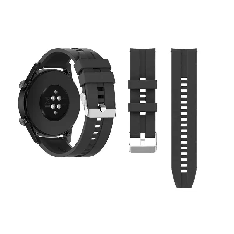Suitable for Huawei Watch gt2 silicone strap, sporty couple style flat-head strap, universal gt3 watch strap undefined