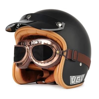 Motosiklet dəbilqələri — Helmet for Men and Women - m-yahei-bronze-mirror-free-hat-brim-face-scarf