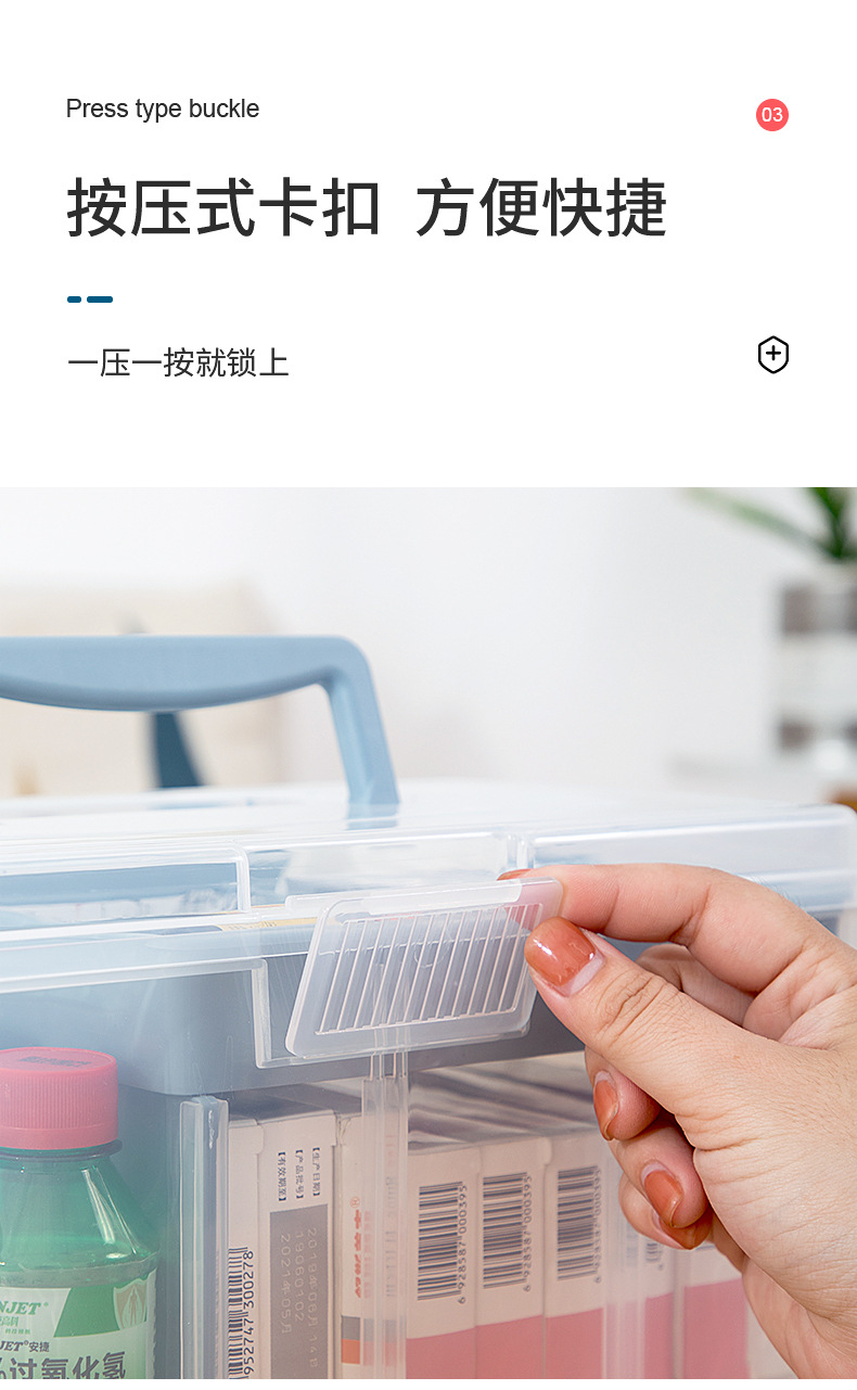 家庭医用药箱收纳家用大容量医疗急救医药箱收纳盒口罩