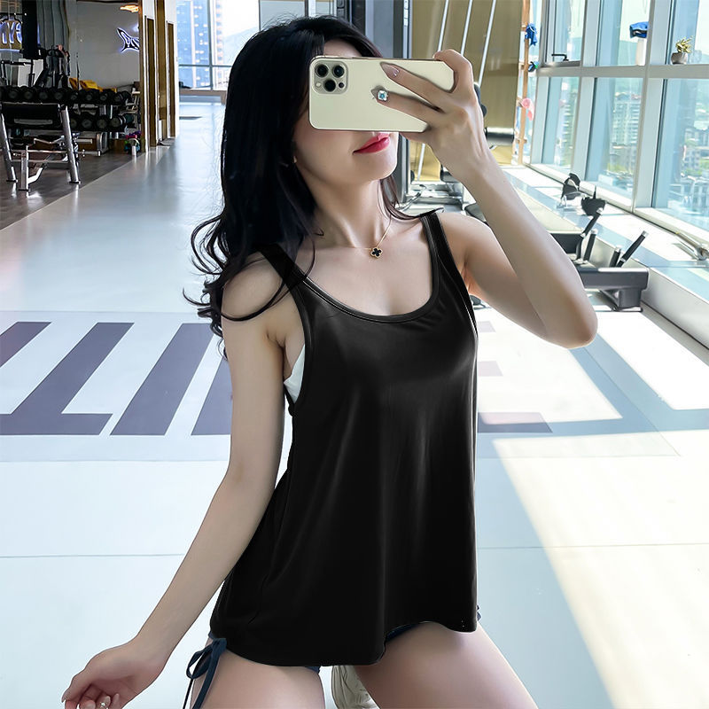 Yoga Clothing Blouse T-shirt Women's Strap Loose Sleeveless Solid Color Top for Foreign Trade Cross-border Southeast Asia European and American Style