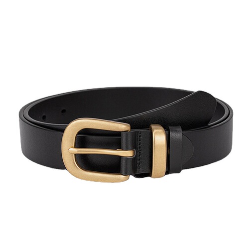 New top layer cowhide belt for women, simple copper pin buckle for women, decorative versatile wholesale genuine leather belt wholesale