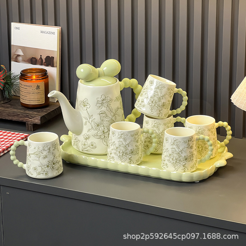 乔迁新居陶瓷茶壶水杯家用套装家用客厅喝水杯杯具高级感新婚礼盒|undefined